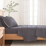 4 Piece Heathered Solid Cotton Blend Flannel Sheet Set - Anders Collection