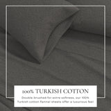 4 Piece Heathered Solid Cotton Blend Flannel Sheet Set - Anders Collection