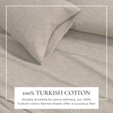 4 Piece Heathered Solid Cotton Blend Flannel Sheet Set - Anders Collection