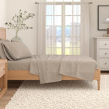 4 Piece Heathered Solid Cotton Blend Flannel Sheet Set - Anders Collection