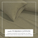 4 Piece Heathered Solid Cotton Blend Flannel Sheet Set - Anders Collection