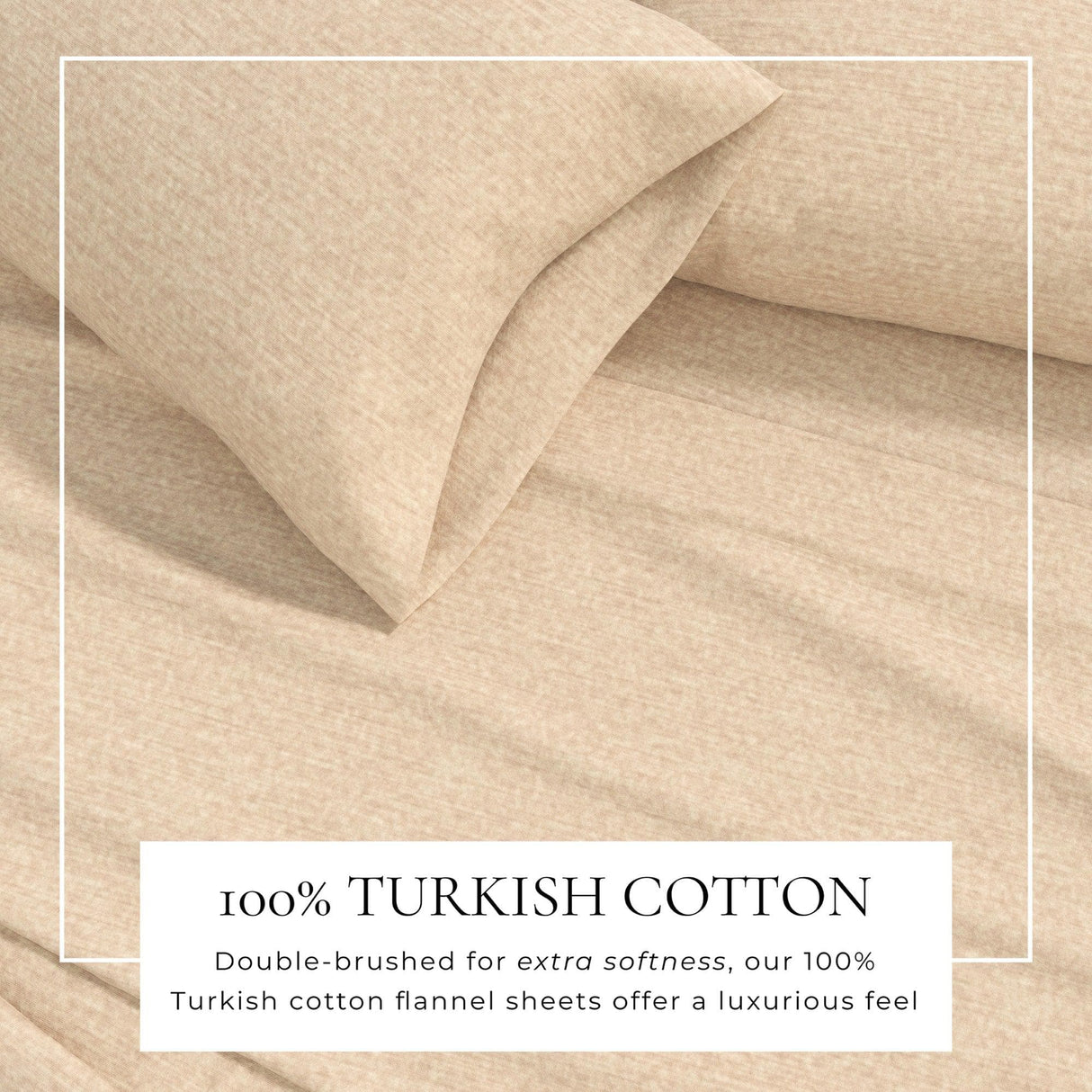 4 Piece Heathered Solid Cotton Blend Flannel Sheet Set - Anders Collection