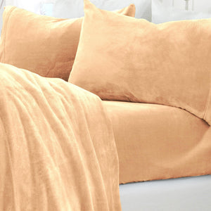 4-Piece Solid Jewel-Toned Plush Sheet - Velvet Luxe Collection
