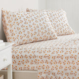 4 Piece Watercolor Floral Microfiber Sheet - Delia Collection