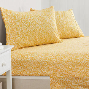 4 Piece Watercolor Floral Microfiber Sheet - Delia Collection
