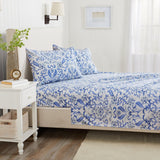 4 Piece Watercolor Floral Microfiber Sheet - Delia Collection