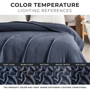 100% Cotton Small Waffle Weave Blanket - Hazel Collection