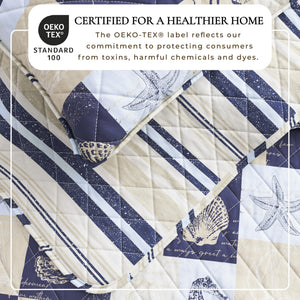 Great Bay Home Caspian Collection Coastal Patchwork Quilt Set - view 2
