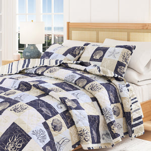 Great Bay Home Caspian Collection Coastal Patchwork Quilt Set - view 5