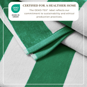 Great Bay Home Cotton Velour Cabana Stripe Beach Towel - view 90