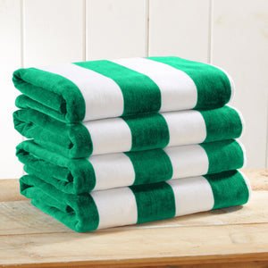 Great Bay Home Cotton Velour Cabana Stripe Beach Towel - view 94