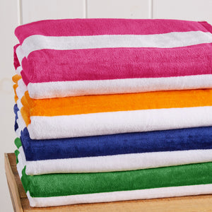 Great Bay Home Cotton Velour Cabana Stripe Beach Towel - view 139