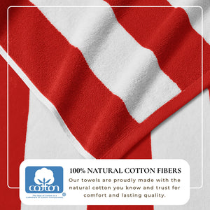 Great Bay Home Cotton Velour Cabana Stripe Beach Towel - view 182