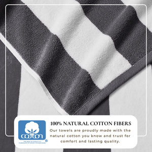 Great Bay Home Cotton Velour Cabana Stripe Beach Towel - view 2