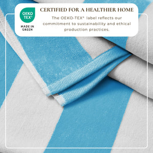 Great Bay Home Cotton Velour Cabana Stripe Beach Towel - view 26