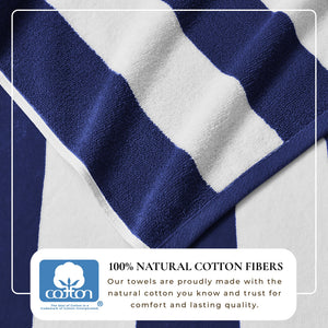 Great Bay Home Cotton Velour Cabana Stripe Beach Towel - view 42