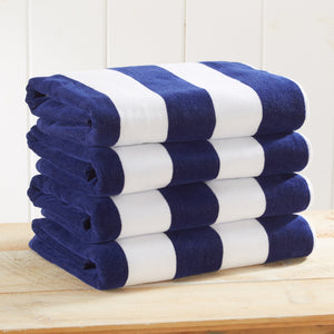 Great Bay Home Cotton Velour Cabana Stripe Beach Towel - view 45
