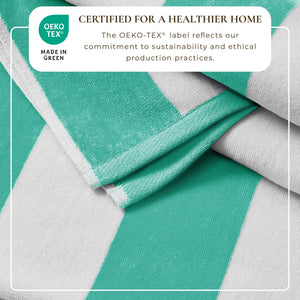 Great Bay Home Cotton Velour Cabana Stripe Beach Towel - view 51