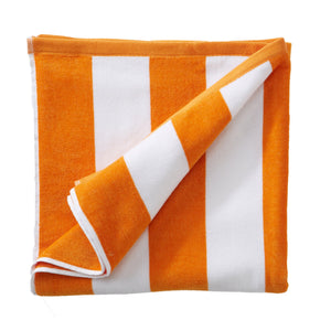 Great Bay Home Cotton Velour Cabana Stripe Beach Towel in Orange - view 3