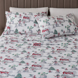 Great Bay Home Lodge Printed Sheet Set in Winter Wonderland