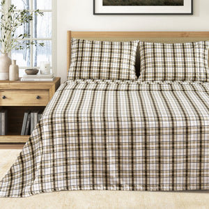 Great Bay Home Printed Sheet Set in Cabin Plaid