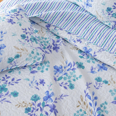 3-Piece Floral Quilt Set - April Morning