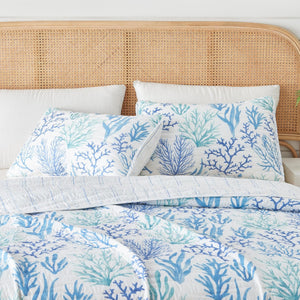 Blue Coral Quilt Set - Amelia Island by Great Bay Home