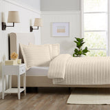 3-Piece Solid Striped Quilt - Virginia Collection