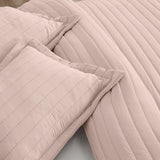 3-Piece Solid Striped Quilt - Virginia Collection