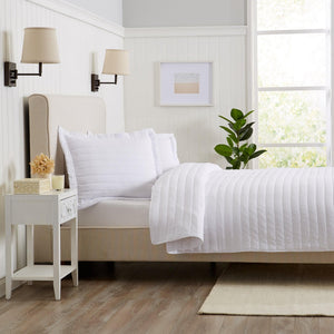 3-Piece Solid Striped Quilt - Virginia Collection