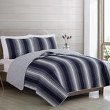 Everette Collection 3 Piece Ombre Striped Quilt Set