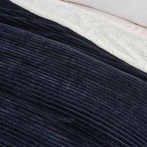 Ribbed Sherpa Throw Blanket - Corduroy Collection