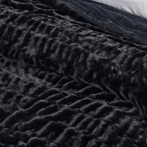 Ruched Faux Fur Throw Blanket - Alondra Collection