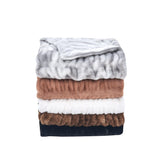 Ruched Faux Fur Throw Blanket - Alondra Collection
