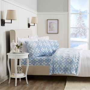 4-Piece Printed Plush Sheet Set - Velvet Luxe Lattice Collection
