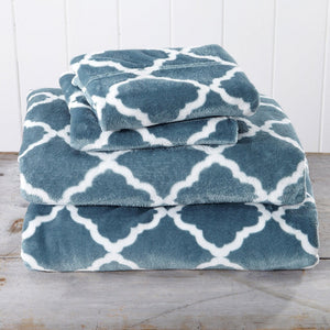 4-Piece Printed Plush Sheet Set - Velvet Luxe Lattice Collection