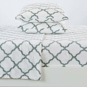 4-Piece Printed Plush Sheet Set - Velvet Luxe Lattice Collection