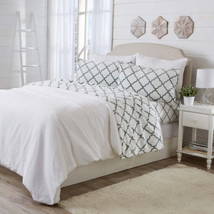4-Piece Printed Plush Sheet Set - Velvet Luxe Lattice Collection
