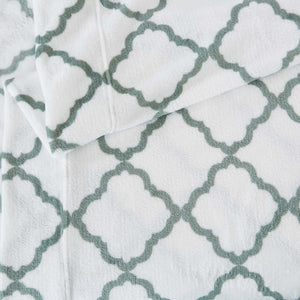 4-Piece Printed Plush Sheet Set - Velvet Luxe Lattice Collection