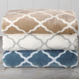 4-Piece Printed Plush Sheet - Velvet Luxe Lattice Collection