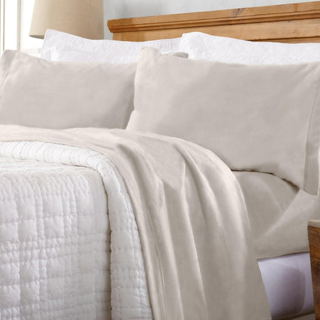 4-Piece Solid Fleece Sheet - Christina Collection