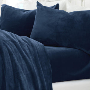 4-Piece Solid Plush Sheet Set - Velvet Luxe Collection