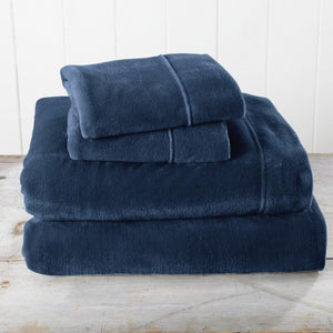 4-Piece Solid Plush Sheet Set - Velvet Luxe Collection