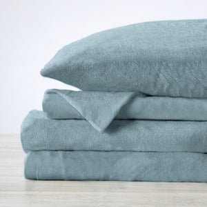4-Piece Solid Plush Sheet Set - Velvet Luxe Collection