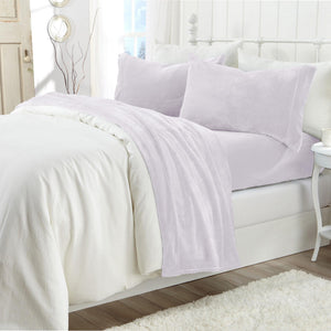 4-Piece Solid Plush Sheet Set - Velvet Luxe Collection