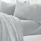 4-Piece Solid Plush Sheet - Velvet Luxe Collection