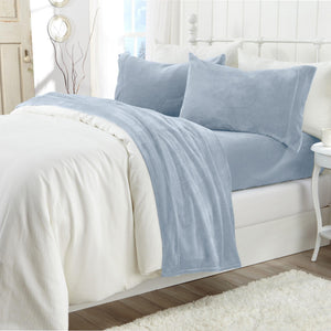4-Piece Solid Plush Sheet Set - Velvet Luxe Collection