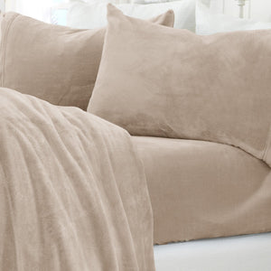 4-Piece Solid Plush Sheet Set - Velvet Luxe Collection