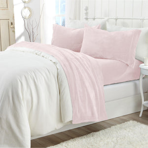 4-Piece Solid Plush Sheet Set - Velvet Luxe Collection