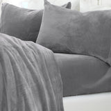 4-Piece Solid Plush Sheet - Velvet Luxe Collection